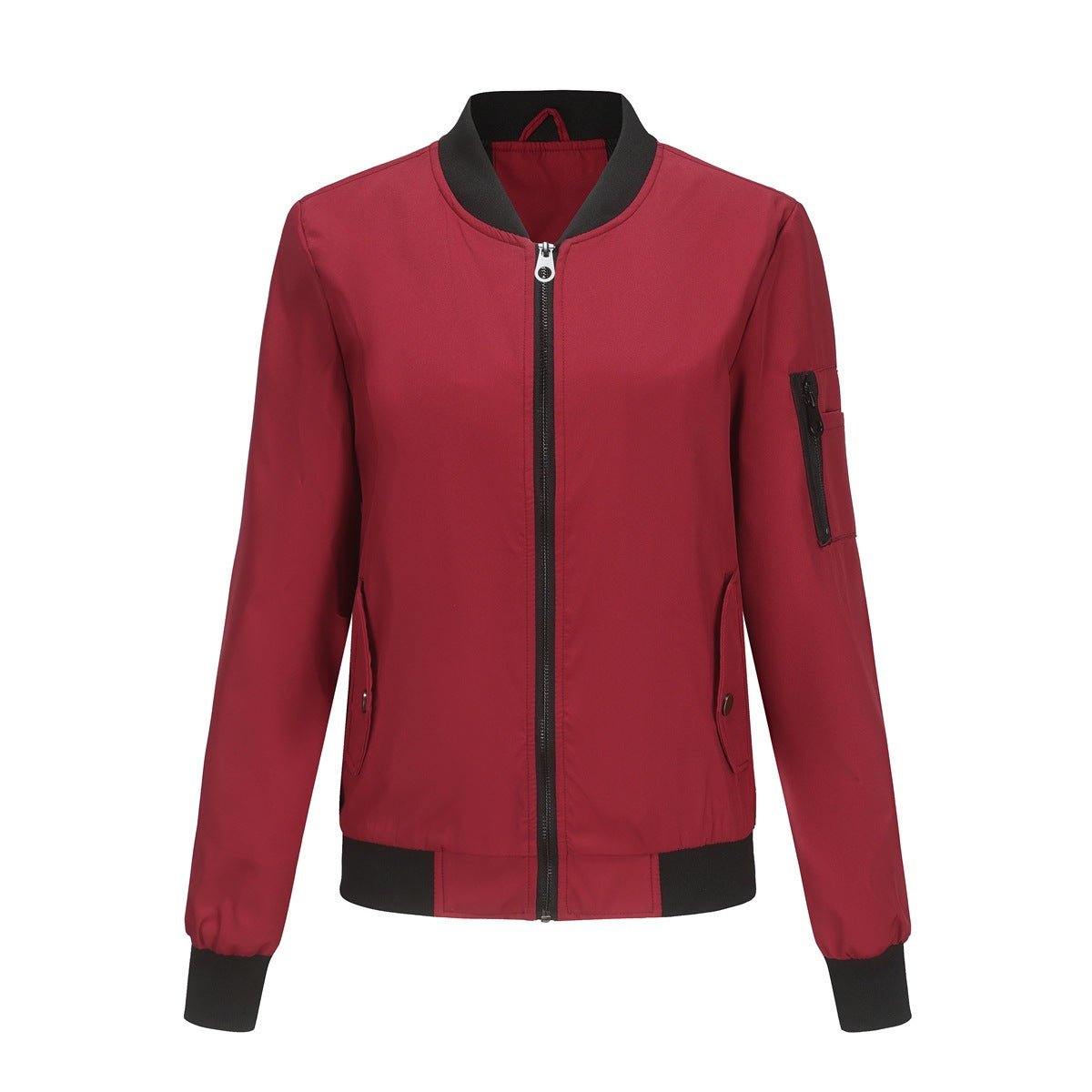 Eileen | Stand Collar Zip-Front Bomber Jacket for Women