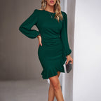 Daphne | Ruffled Wrap Homecoming Dress Midi for Women