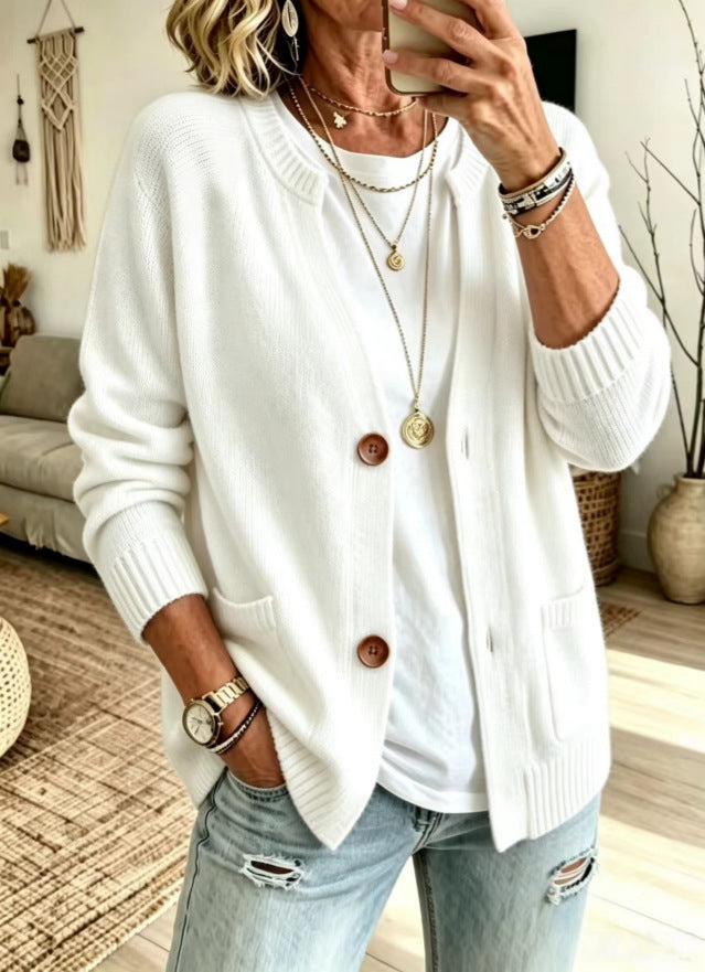 Desirée | Ribbed Open-Front Pocket Cardigan for Women