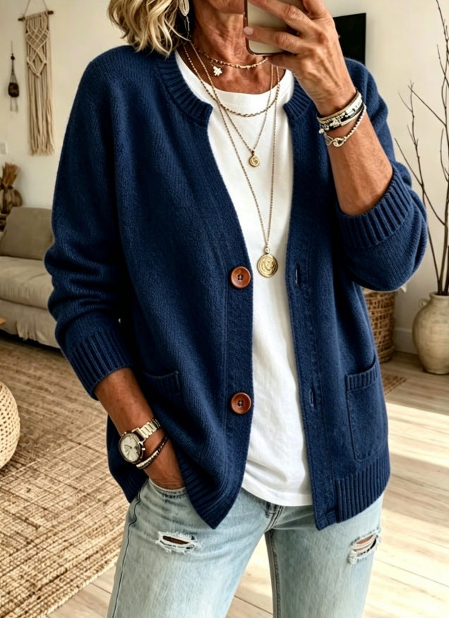 Desirée | Ribbed Open-Front Pocket Cardigan for Women