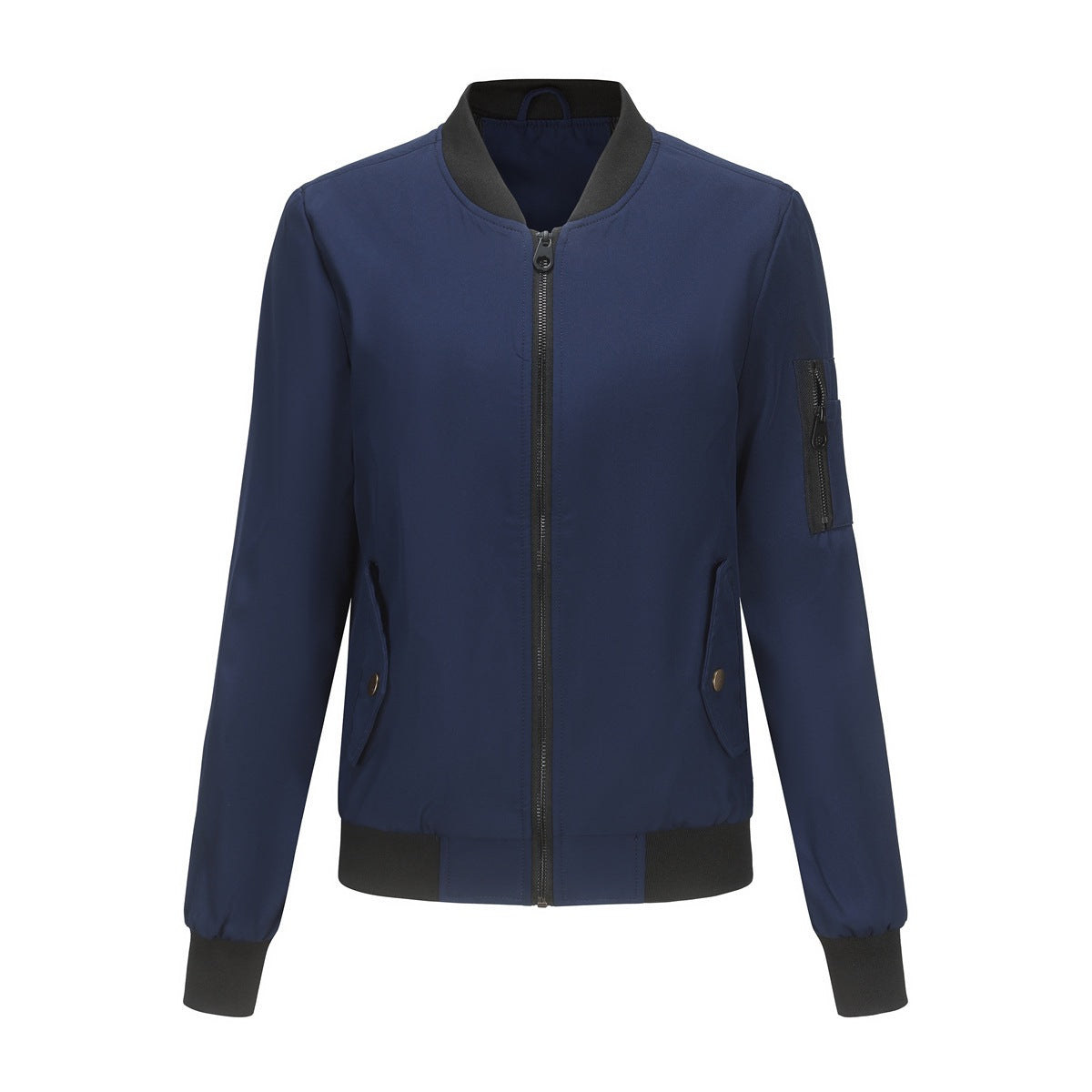 Eileen | Stand Collar Zip-Front Bomber Jacket for Women