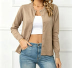 Femkje | Button-Front Ribbed Knit Cardigan for Women
