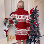 Griet | Fair Isle Snowflake Christmas Dress Sweater for Women