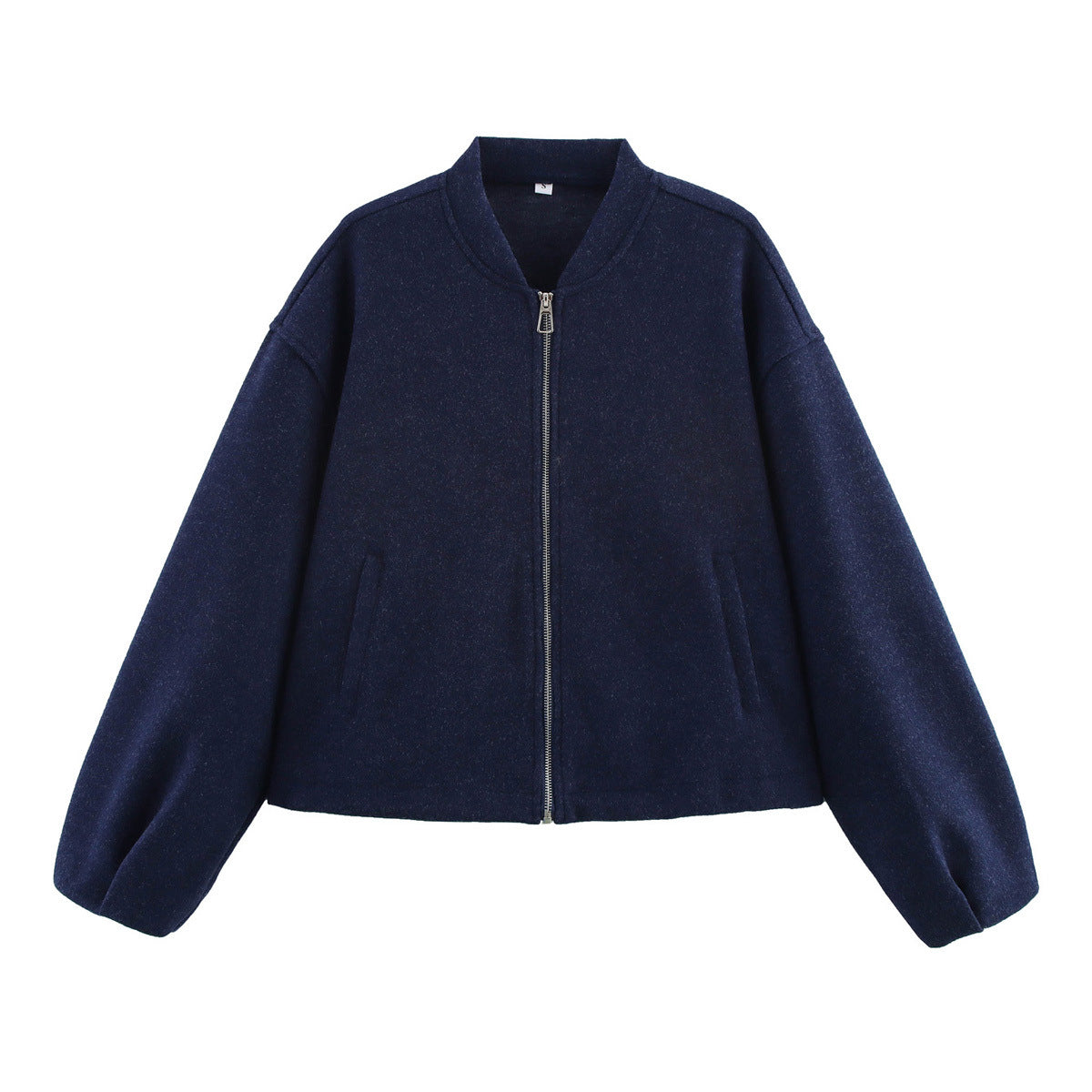 Nadalune | Stand Collar Zip-Front Bomber Jacket for Women
