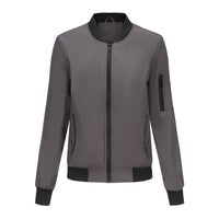 Eileen | Stand Collar Zip-Front Bomber Jacket for Women