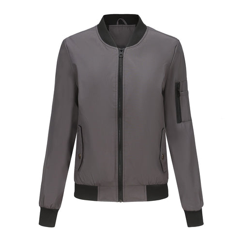Eileen | Stand Collar Zip-Front Bomber Jacket for Women