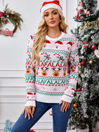 Mira | Fair Isle Reindeer Crew Neck Christmas Sweater for Women