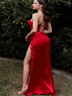 Fabiana | Christmas Dress Satin Cowl Neck Maxi for Women