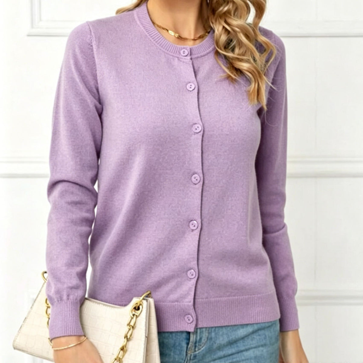 Femkje | Button-Front Ribbed Knit Cardigan for Women
