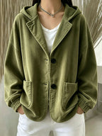 Wivina | Ribbed Corduroy Hoodie Jacket for Women