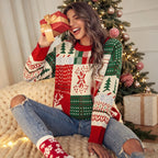Metta | Patchwork Jacquard Christmas Sweater for Women