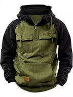 Trevor | Color-Block Multi-Pocket Half-Zip Hoodie for Men