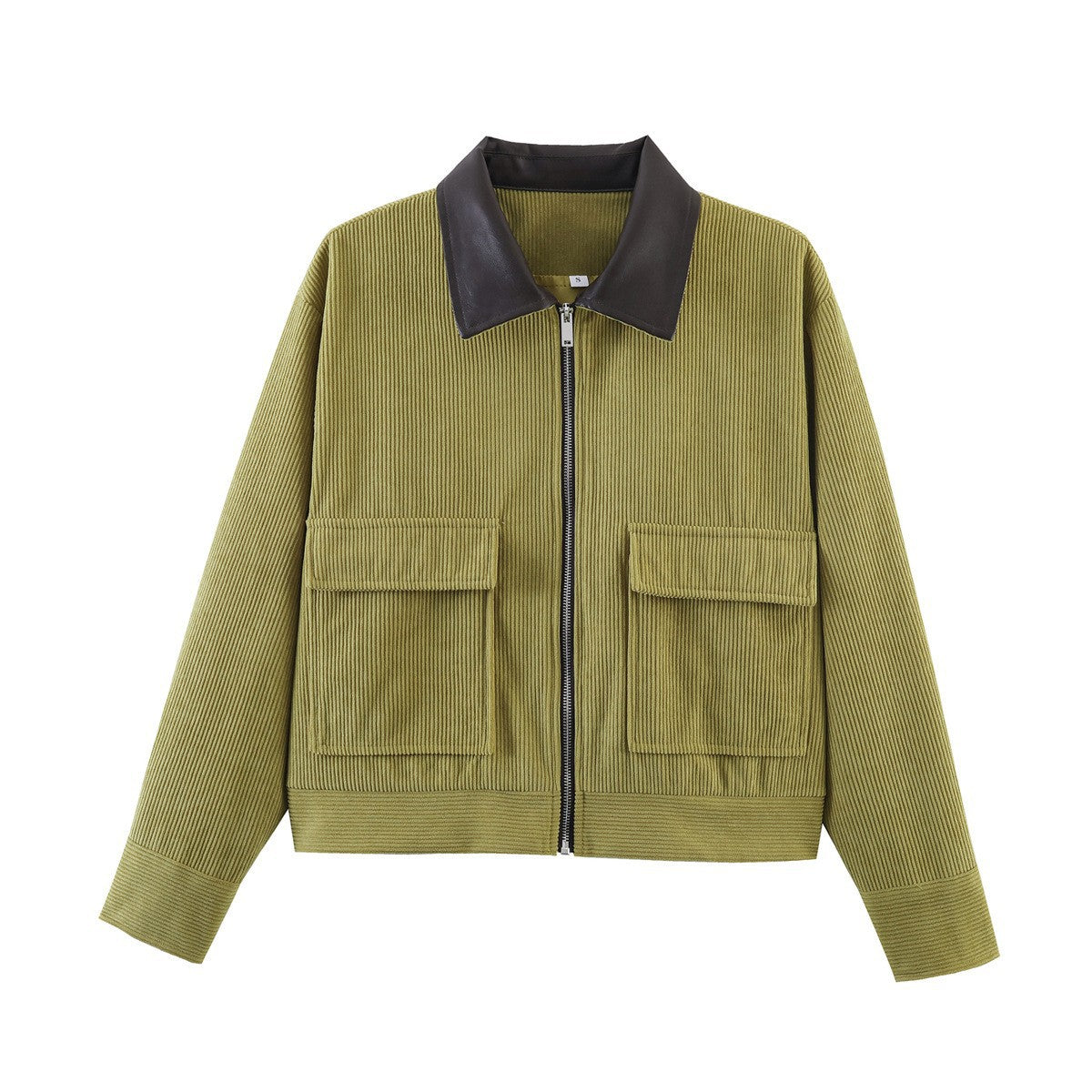 Gemma | Corduroy Zip-Front Jacket with Contrast Collar for Women