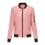 Eileen | Stand Collar Zip-Front Bomber Jacket for Women