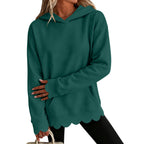 Zeliha | Scalloped Hem Hoodie for Women