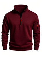 Piet | Quilted Stand Collar Zip-Front Hoodie for Men