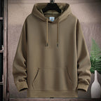Richard | Solid Ribbed Drawstring Hoodie for Men