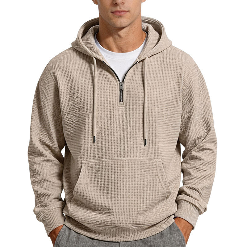 Dominic | Waffle-Knit Quarter-Zip Hoodie for Men