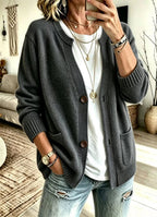 Desirée | Ribbed Open-Front Pocket Cardigan for Women
