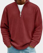 Hugo | Ribbed Zip Stand Collar Sweater for Men