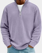 Hugo | Ribbed Zip Stand Collar Sweater for Men