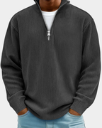Hugo | Ribbed Zip Stand Collar Sweater for Men