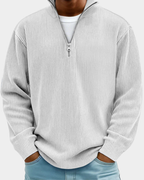 Hugo | Ribbed Zip Stand Collar Sweater for Men