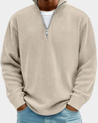 Hugo | Ribbed Zip Stand Collar Sweater for Men