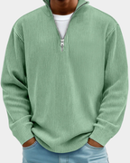 Hugo | Ribbed Zip Stand Collar Sweater for Men