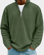 Hugo | Ribbed Zip Stand Collar Sweater for Men
