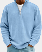 Hugo | Ribbed Zip Stand Collar Sweater for Men