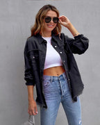 Jasmijn | Ripped Vintage Denim Jacket with Button-Front for Women