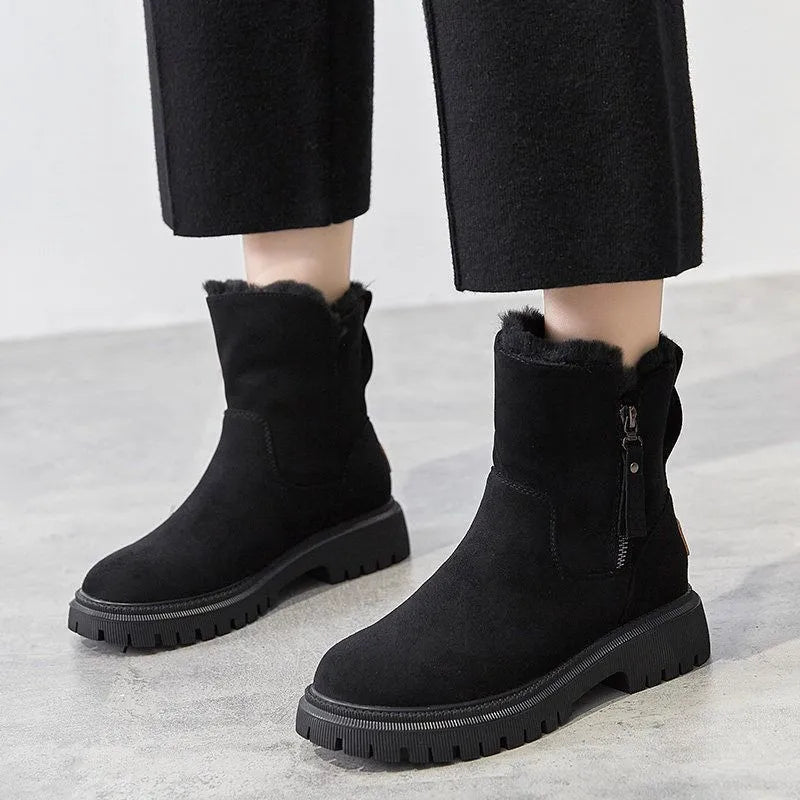 Franka | Stretch-Fit Ribbed Ankle Boots with Cushioned Sole for Women