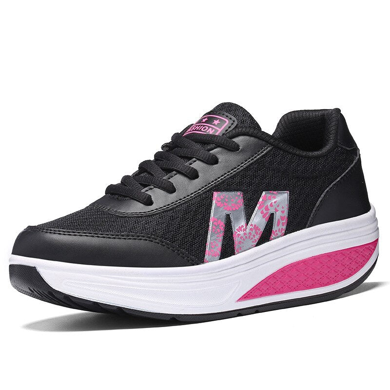 Nadyra | Knit Lace-Up Walking Sneakers for Women