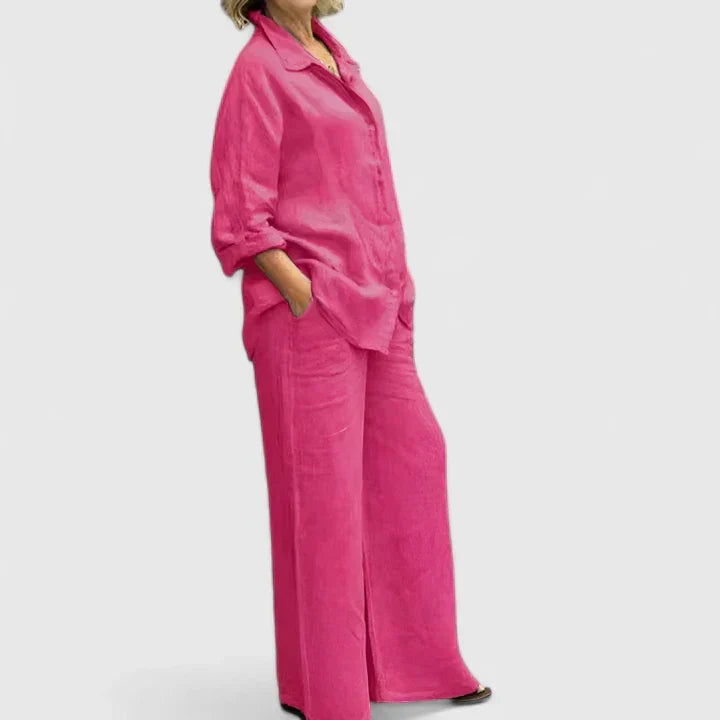 Ravena | Crew Neck Longline Two-Piece Set for Women