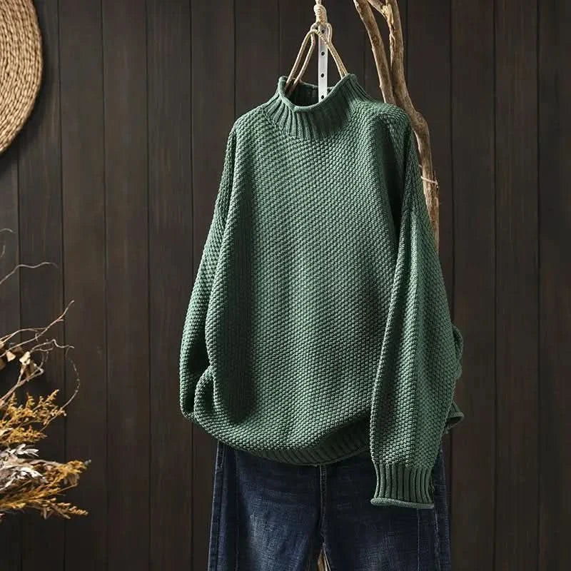 Nadette | Ribbed Crew Neck Longline Sweater for Women