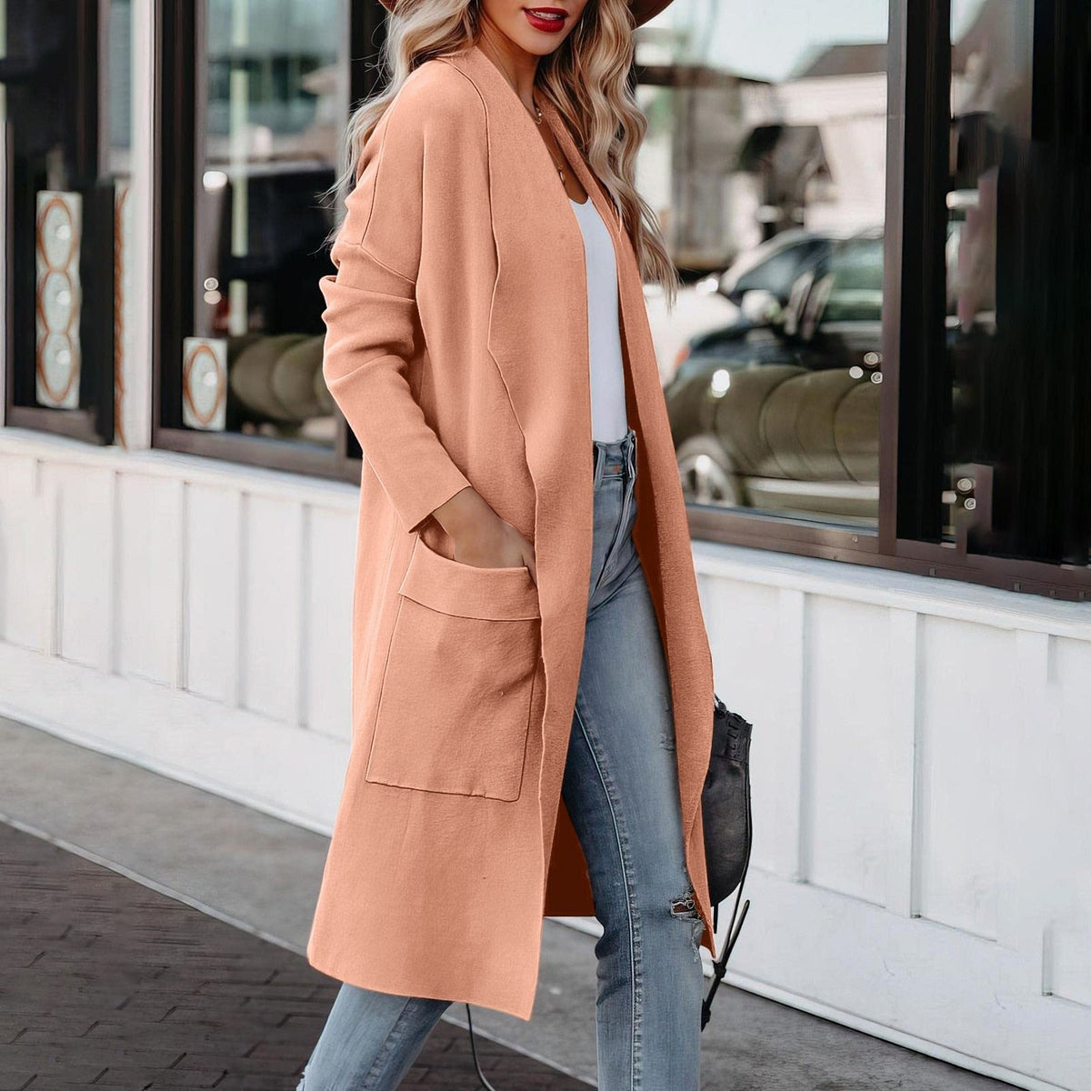 Antonia Longline Open-Front Cardigan for Women