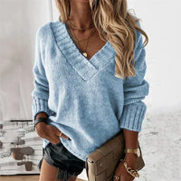 Greta | Ribbed V-Neck Knit Sweater for Women