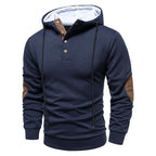 Frederik | Hooded Button-Neck Ribbed Sweater for Men