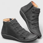 Rowena | Ribbed Ankle-Strap Boots for Women