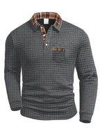 Beau | Checkered Knit Polo Shirt with Collar for Men