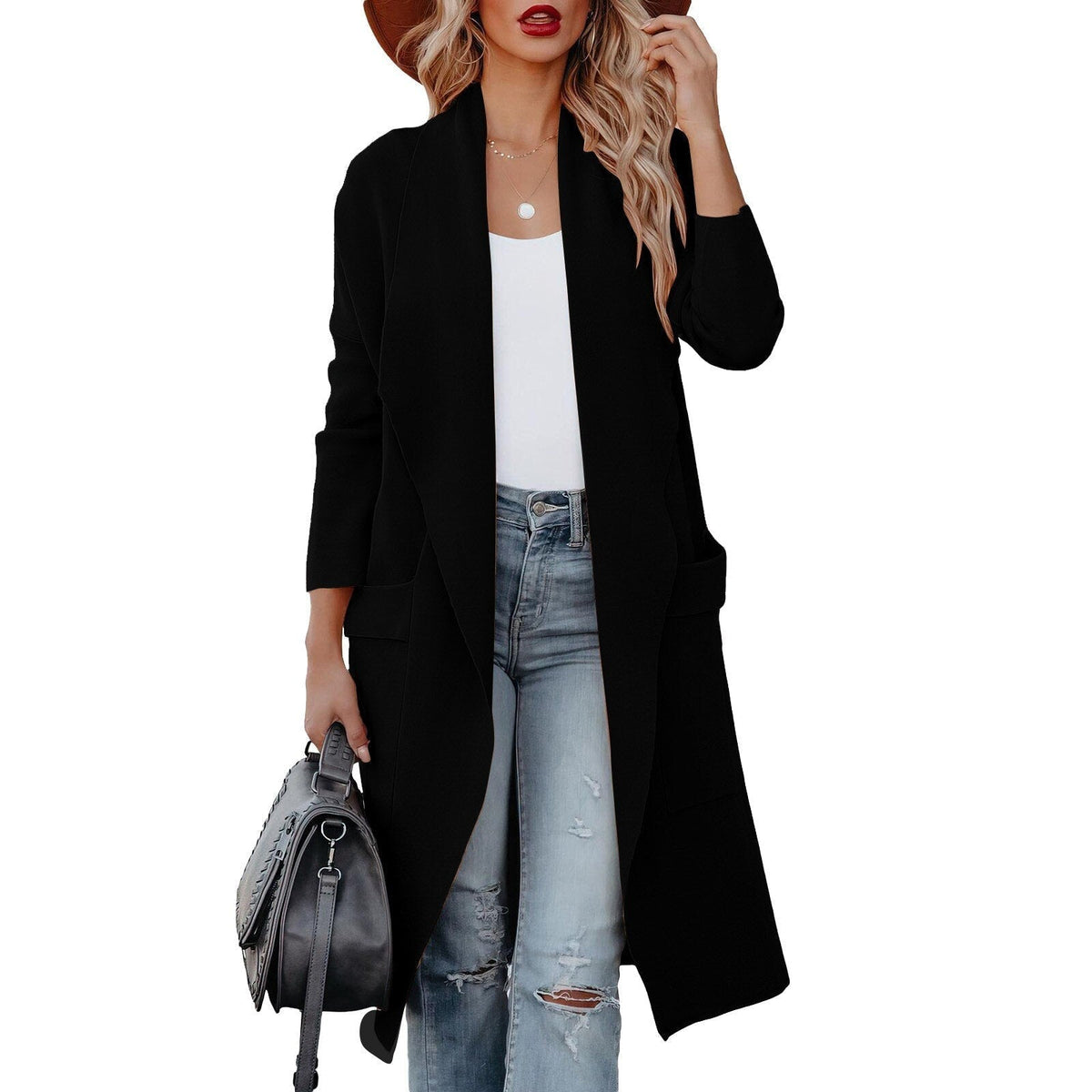 Antonia Longline Open-Front Cardigan for Women