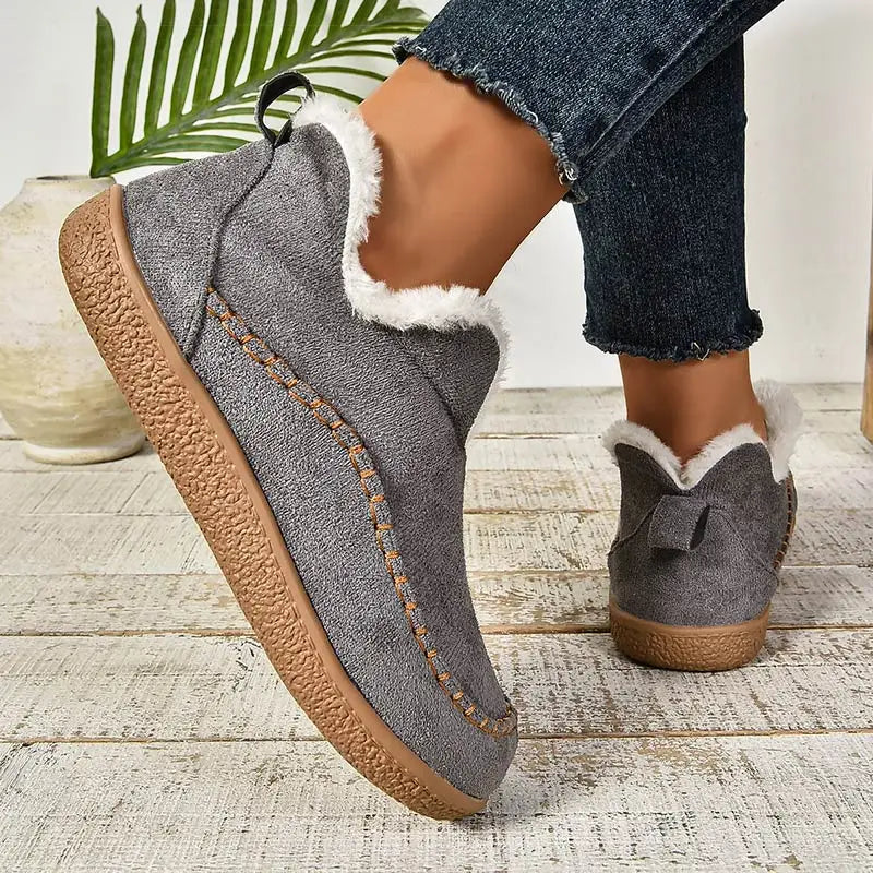 Freya | Zip-Up Ankle Boots with Faux Fur Lining for Women