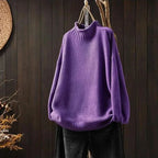 Nadette | Ribbed Crew Neck Longline Sweater for Women