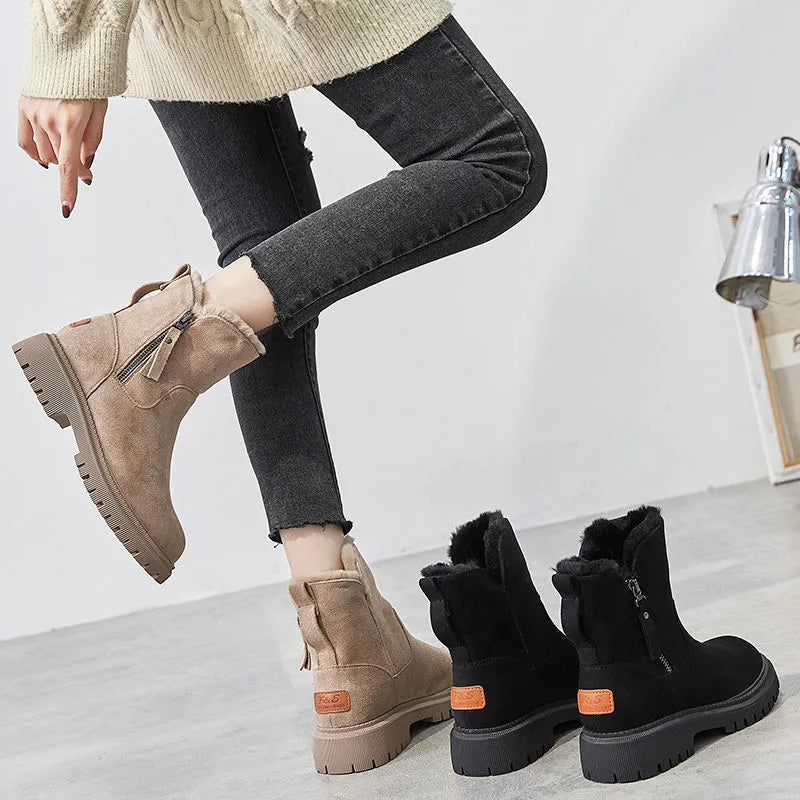 Franka | Stretch-Fit Ribbed Ankle Boots with Cushioned Sole for Women