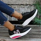 Nadyra | Knit Lace-Up Walking Sneakers for Women