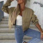 Nadeleen | Open-Front Bomber Jacket with Stand Collar for Women