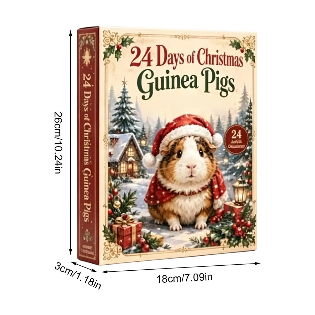 ACRYLIC GUINEA PIG ADVENT CALENDAR – 24 HANGING TREE ORNAMENTS