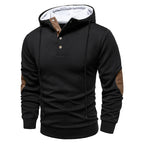 Frederik | Hooded Button-Neck Ribbed Sweater for Men
