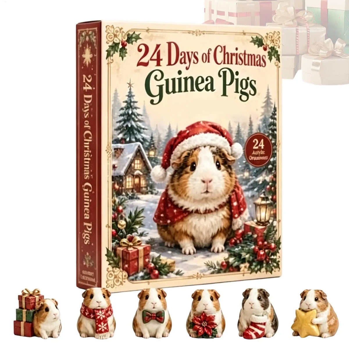 ACRYLIC GUINEA PIG ADVENT CALENDAR – 24 HANGING TREE ORNAMENTS